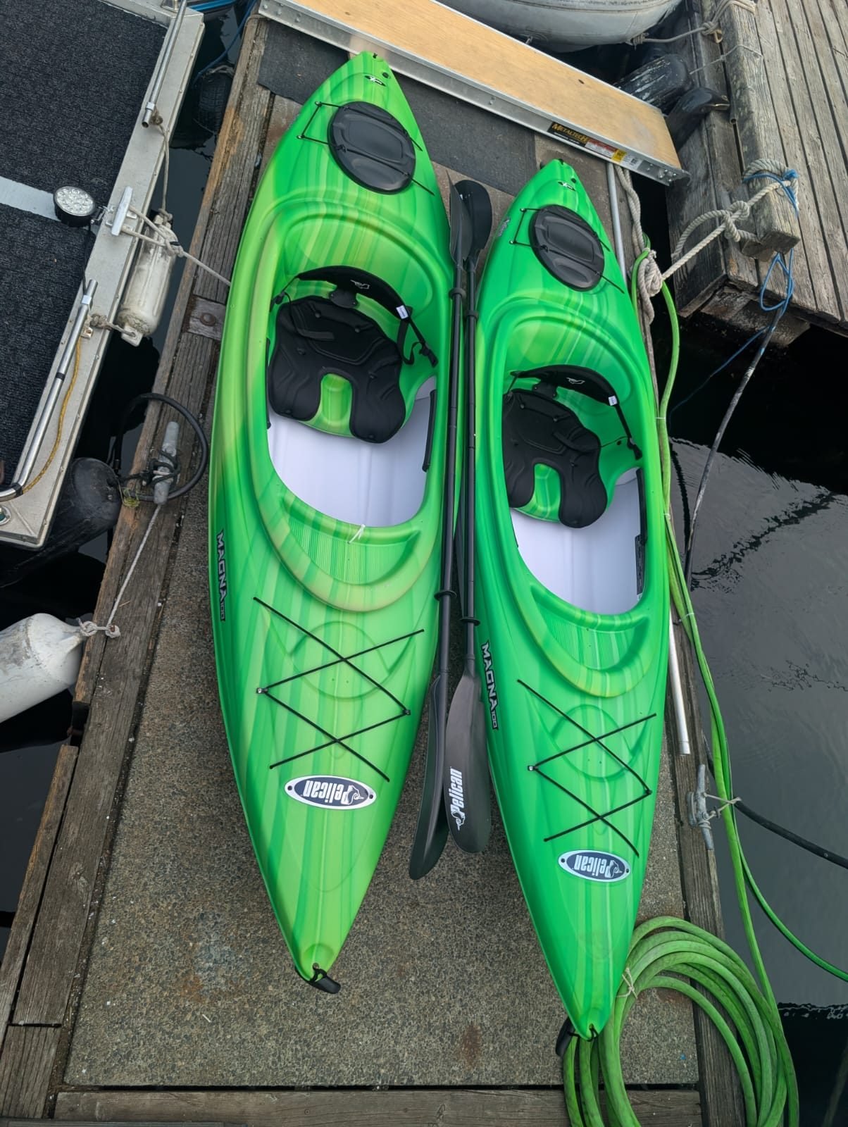 Kayaks on the dock